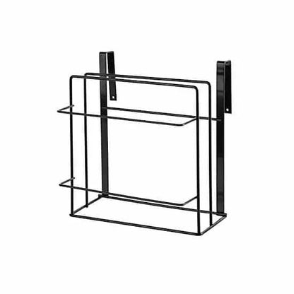 A modern 3-tier kitchen storage rack made of wood and metal, providing organized storage for kitchen essentials.