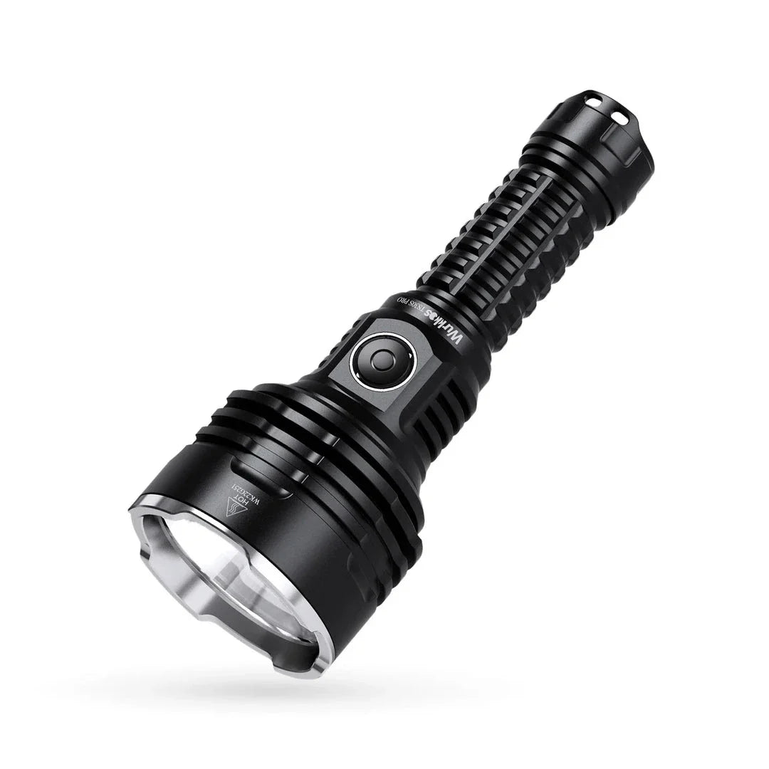 Powerful 6000 lumen tactical LED flashlight with USB-C power bank, long-range illumination, and durable waterproof design