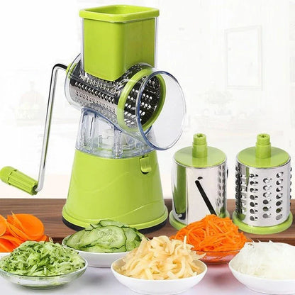 Multifunctional vegetable cutter with stainless steel blades and ergonomic design for efficient meal preparation