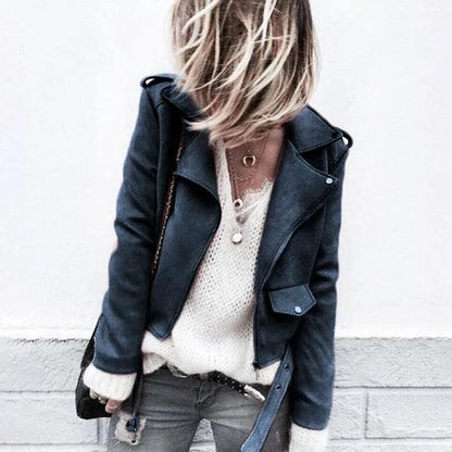 Premium suede button-down jacket with a slim, tailored fit and a classic British-inspired design