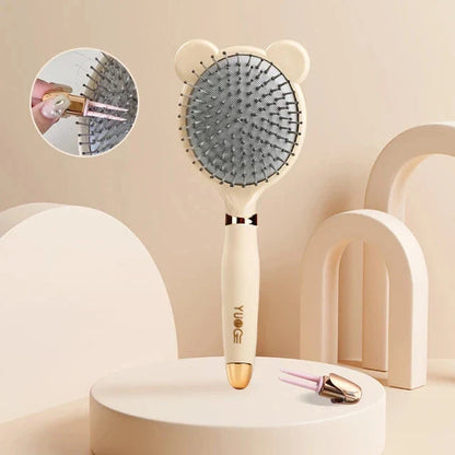 Portable heart-shaped scalp massage comb with airbag feature for curly hair and antistatic design