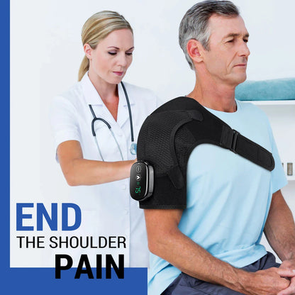 Premium 2-in-1 Electric Heating Shoulder Massager and Adjustable Heated Back Brace for Pain Relief and Muscle Relaxation