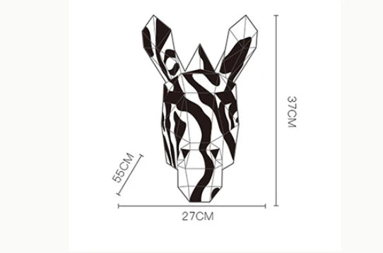 Handcrafted origami horse headgear in black and white, perfect for Halloween and Christmas costumes