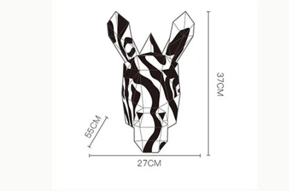 Handcrafted origami horse headgear in black and white, perfect for Halloween and Christmas costumes