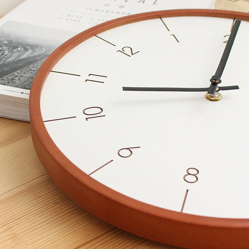 Elegant Decorative Wooden Wall Clock with a sleek, modern design and mute quartz movement for quiet timekeeping