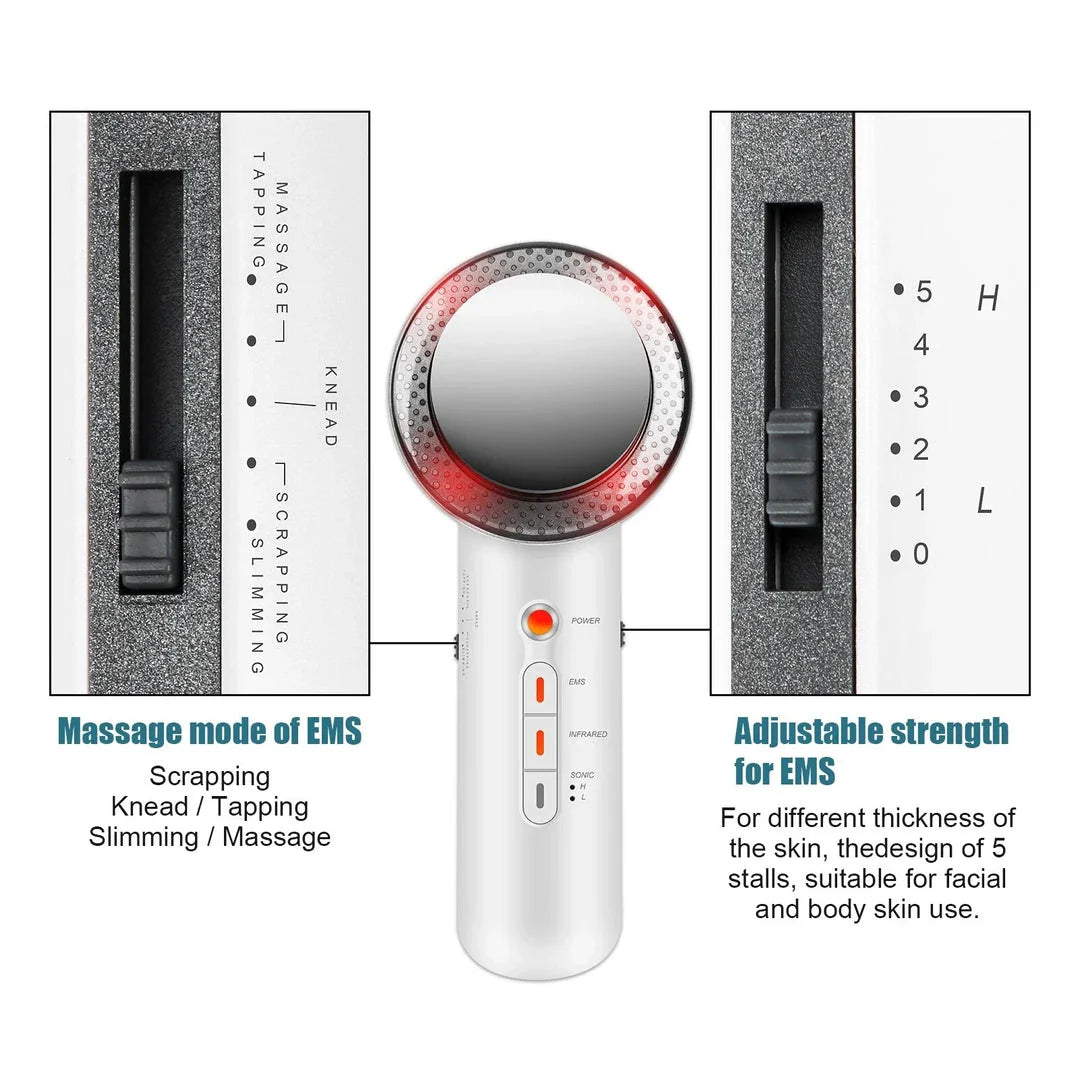 Ultrasonic EMS Infrared Body Shaper and Facial Lifter - Comprehensive Beauty Device for Skin Tightening, Muscle Toning, and Facial Lifting
