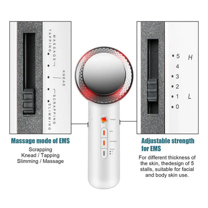 Ultrasonic EMS Infrared Body Shaper and Facial Lifter - Comprehensive Beauty Device for Skin Tightening, Muscle Toning, and Facial Lifting