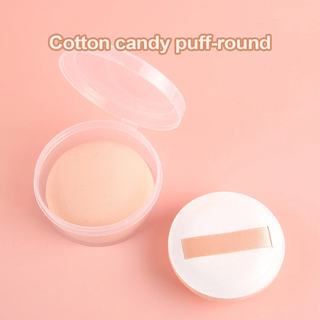 A set of three makeup sponges in round, rectangle, and triangle shapes for precise, flawless makeup application