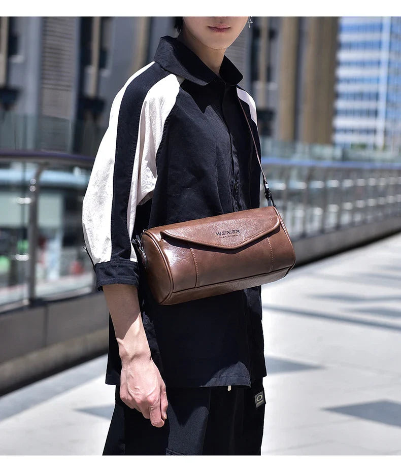 Stylish men's crossbody bag with large capacity, water-resistant and wear-resistant design for everyday use