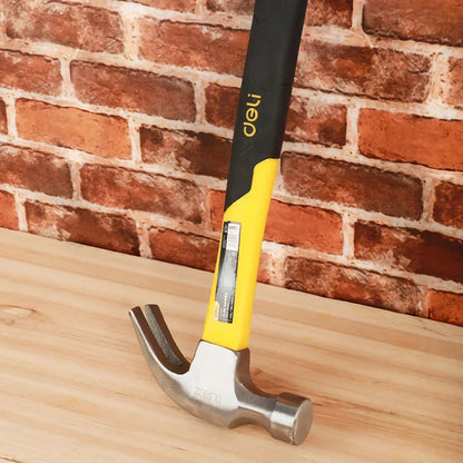 Durable High Carbon Steel Claw Hammer with Comfortable Fiber Handle for Versatile Woodworking and Home Repair Tasks