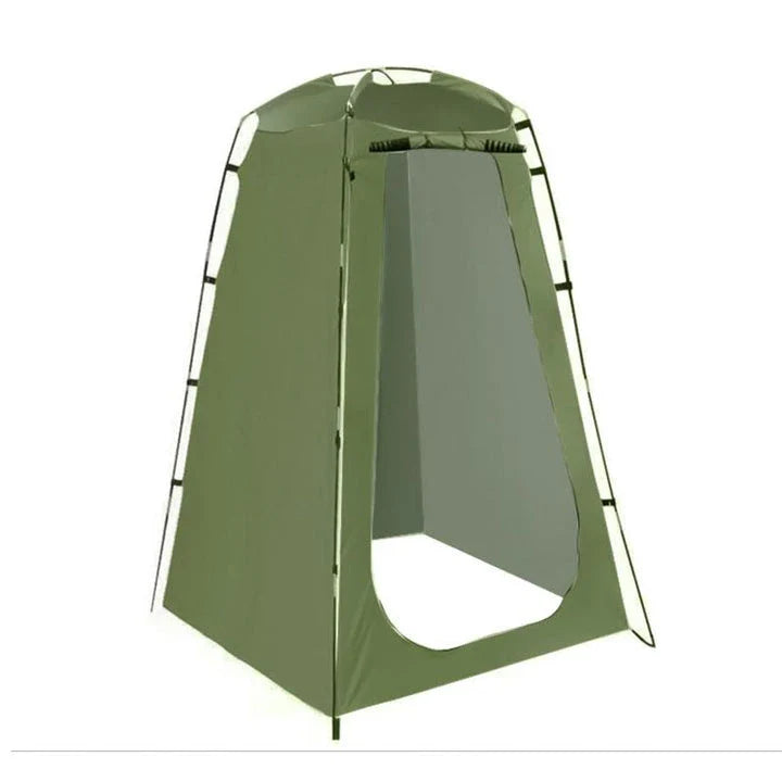 Premium Portable Privacy Shower Tent with waterproof, UV-protected fabric and sturdy fiberglass structure for outdoor adventures