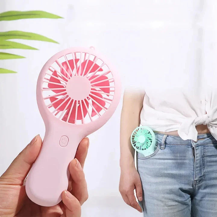 Compact 800mAh Rechargeable Pocket Fan in Blue Color - A Portable, Powerful and Convenient Personal Cooling Device