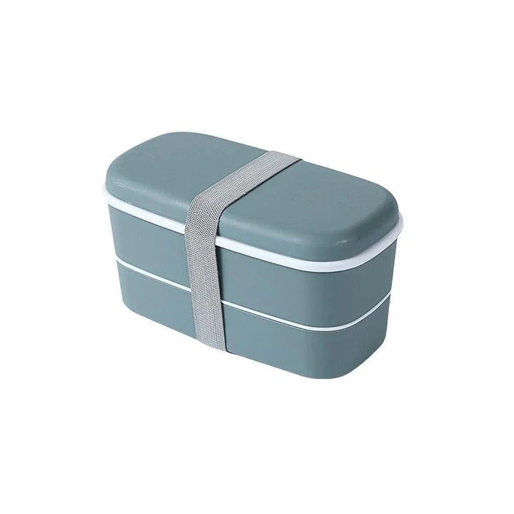Microwave-safe 2-tier lunch box with separate compartments for organizing and transporting meals