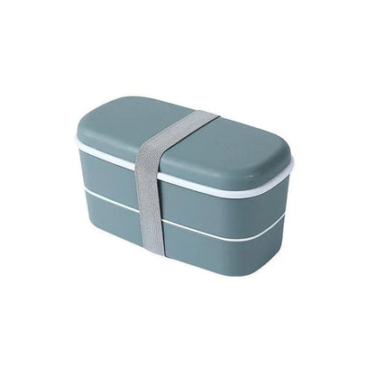 Microwave-safe 2-tier lunch box with separate compartments for organizing and transporting meals