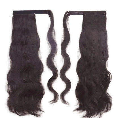 Glamorous blonde wavy clip-in ponytail for a Hollywood-inspired hairstyle