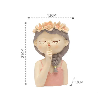 7.8-inch Fairy Girl Planter with hand-painted details, designed to hold succulents and small plants