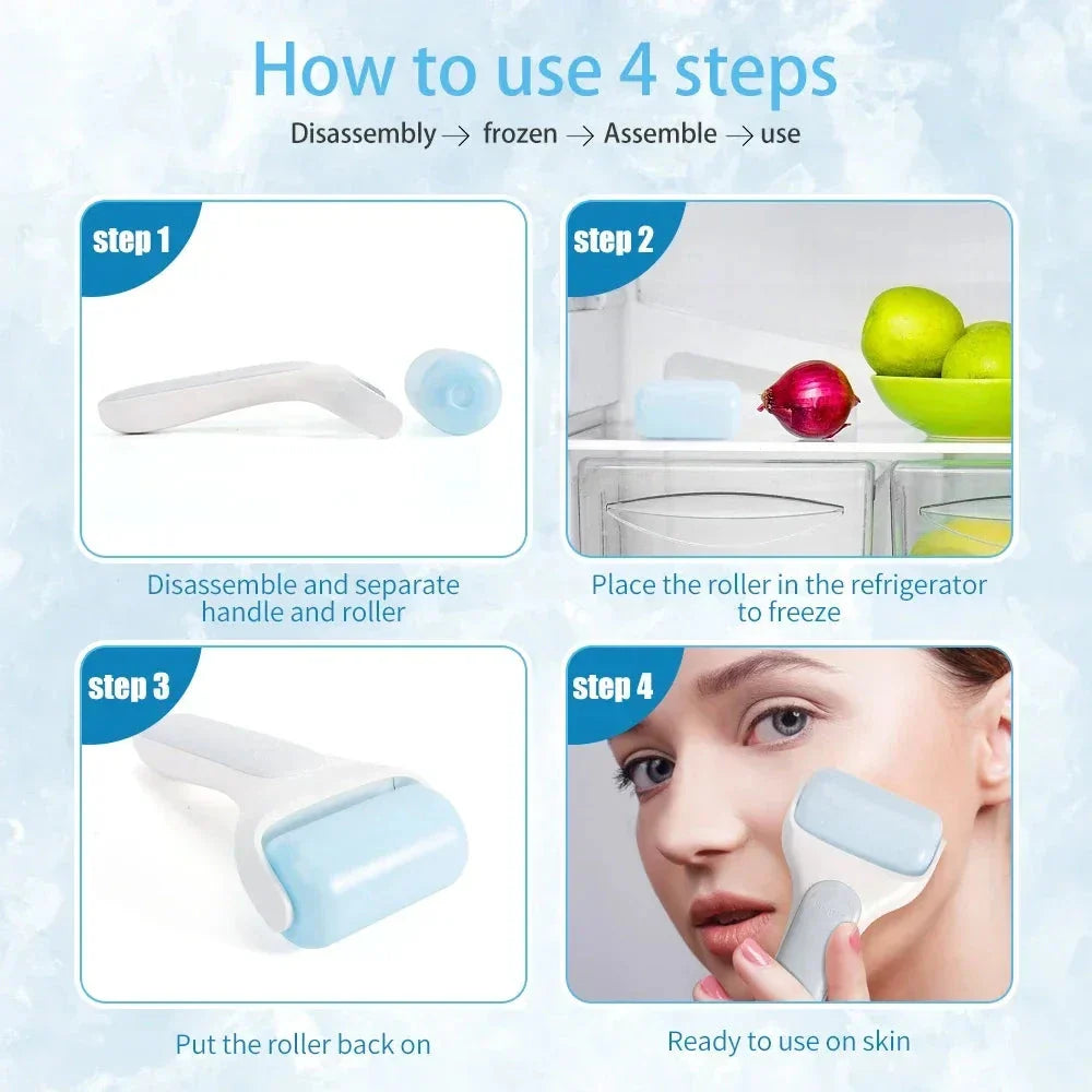 Beauty Revitalizing Ice Roller for cooling facial massage, skin rejuvenation, and pore minimizing