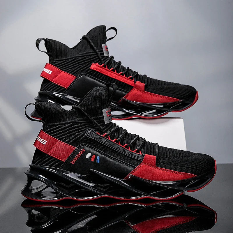 Breathable, lightweight casual sneakers with a blade-style sole in various color options