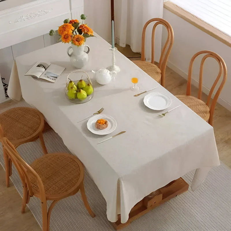 Hhomeenjoy US Elegant Linen Cotton Tablecloth for Weddings, Parties, and Dining Events