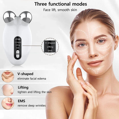 Professional Facial Microcurrent Roller for Lifting and Reducing Double Chin