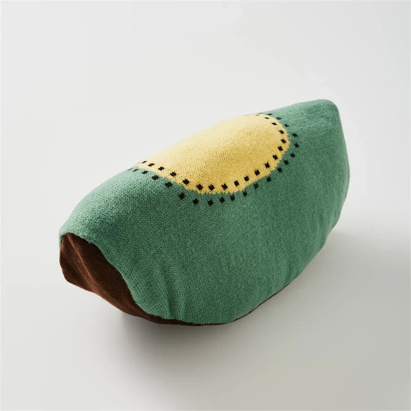 A colorful, fruit-themed accent pillow with a cozy, plush design for comfortable home decor