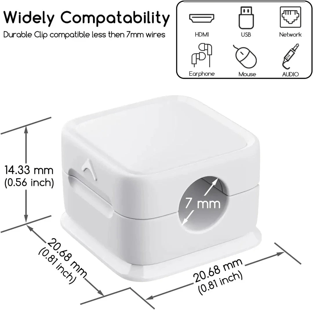 Premium Magnetic Cable Organizer with one-handed magnetic clamping and 60° rotating shaft for easy cord management