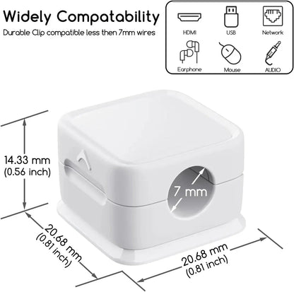 Premium Magnetic Cable Organizer with one-handed magnetic clamping and 60° rotating shaft for easy cord management