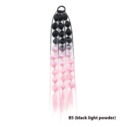 Colorful bubble braid ponytail wig made of high-quality heat-resistant fibers for a vibrant, unique style