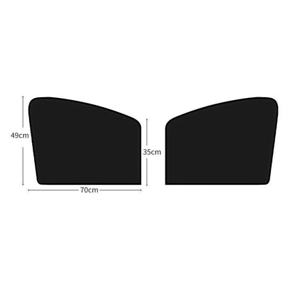 2PCS Magnetic Car Sun Shade with UV Protection - Sleek Black Design for Effortless Sun Glare Reduction