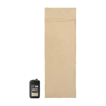 Premium cotton sleeping bag liner for comfortable and hygienic outdoor adventures and travel
