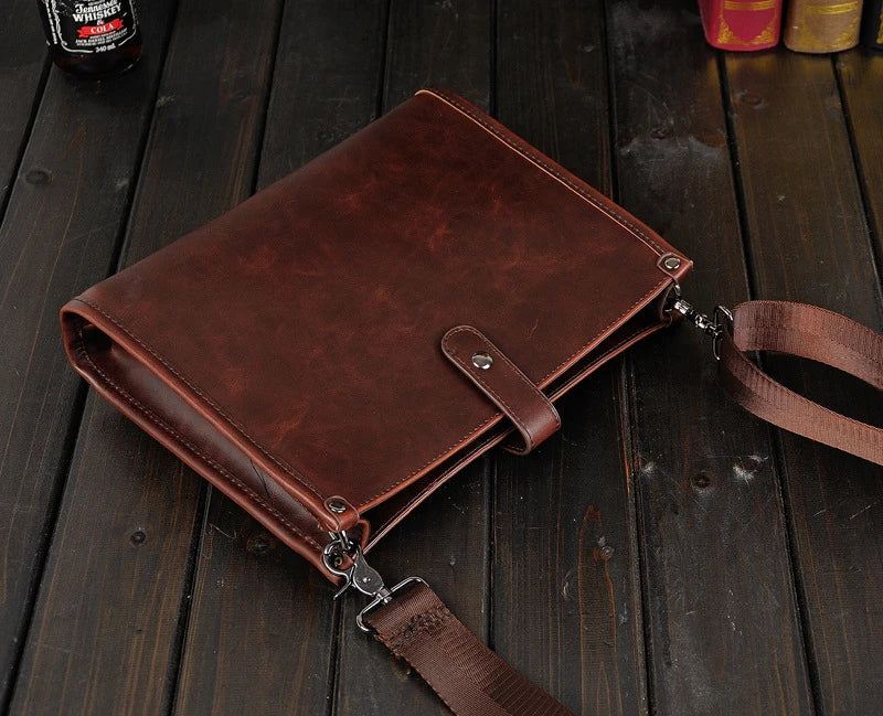 Stylish Men's Shoulder Messenger Bag with Korean-inspired Design, Crafted from Durable PU Leather