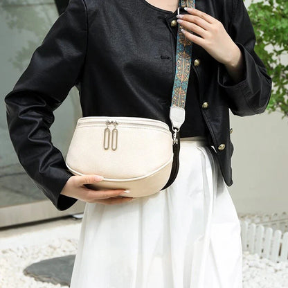 Chic genuine leather shoulder and crossbody bag for women in green color with a sleek, minimalist design