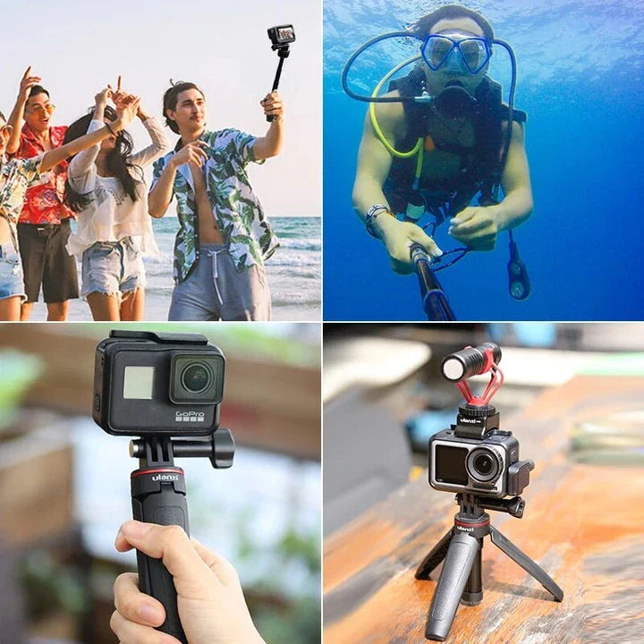 Compact Vlog Tripod - Sturdy and portable mini tripod for action cameras, featuring extendable legs and universal compatibility.