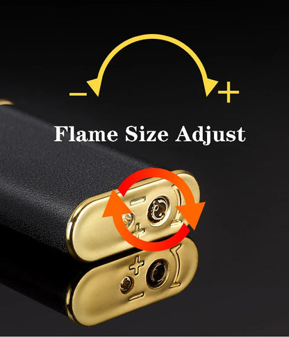 Multipurpose windproof lighter with a dragon or dolphin design, featuring a dual-flame and wind-resistant construction for versatile use.