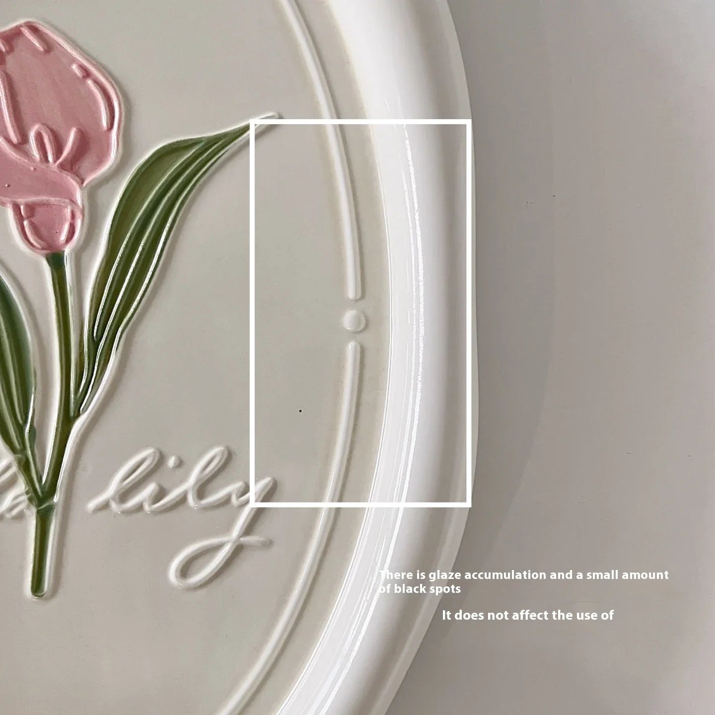 Elegant ceramic plate featuring a delicate floral relief design of Calla Lily and Tulip flowers, perfect for refined dining