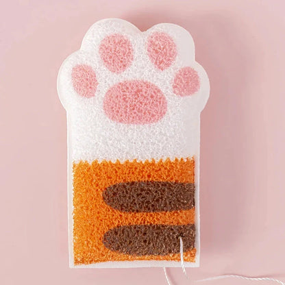 Luxurious Cat Paw Bath Sponge with Unique Honeycomb Design for Deep Cleansing and Gentle Exfoliation