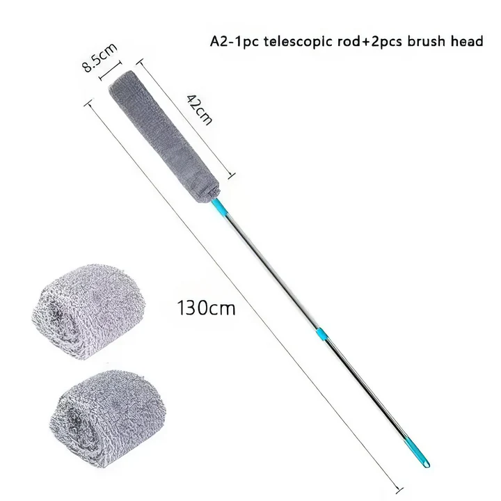 Premium Extendable Dusting Brush with Telescopic Design and Flexible Microfiber Head for Effortless Household Cleaning