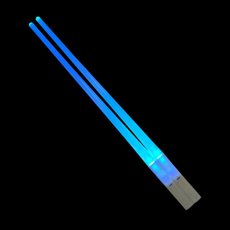 LED Lightsaber Chopsticks with bright blue illumination, perfect for adding a touch of Star Wars-inspired fun to any meal.