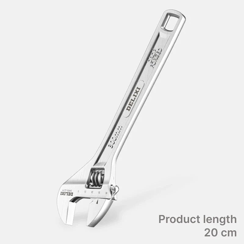 Premium Adjustable Stainless Steel Multipurpose Wrench with Chromium-Vanadium Steel Construction and Precise Laser Calibration
