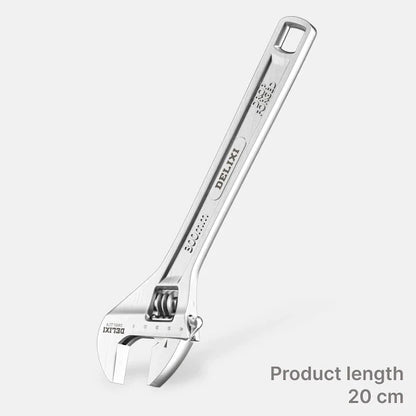 Premium Adjustable Stainless Steel Multipurpose Wrench with Chromium-Vanadium Steel Construction and Precise Laser Calibration