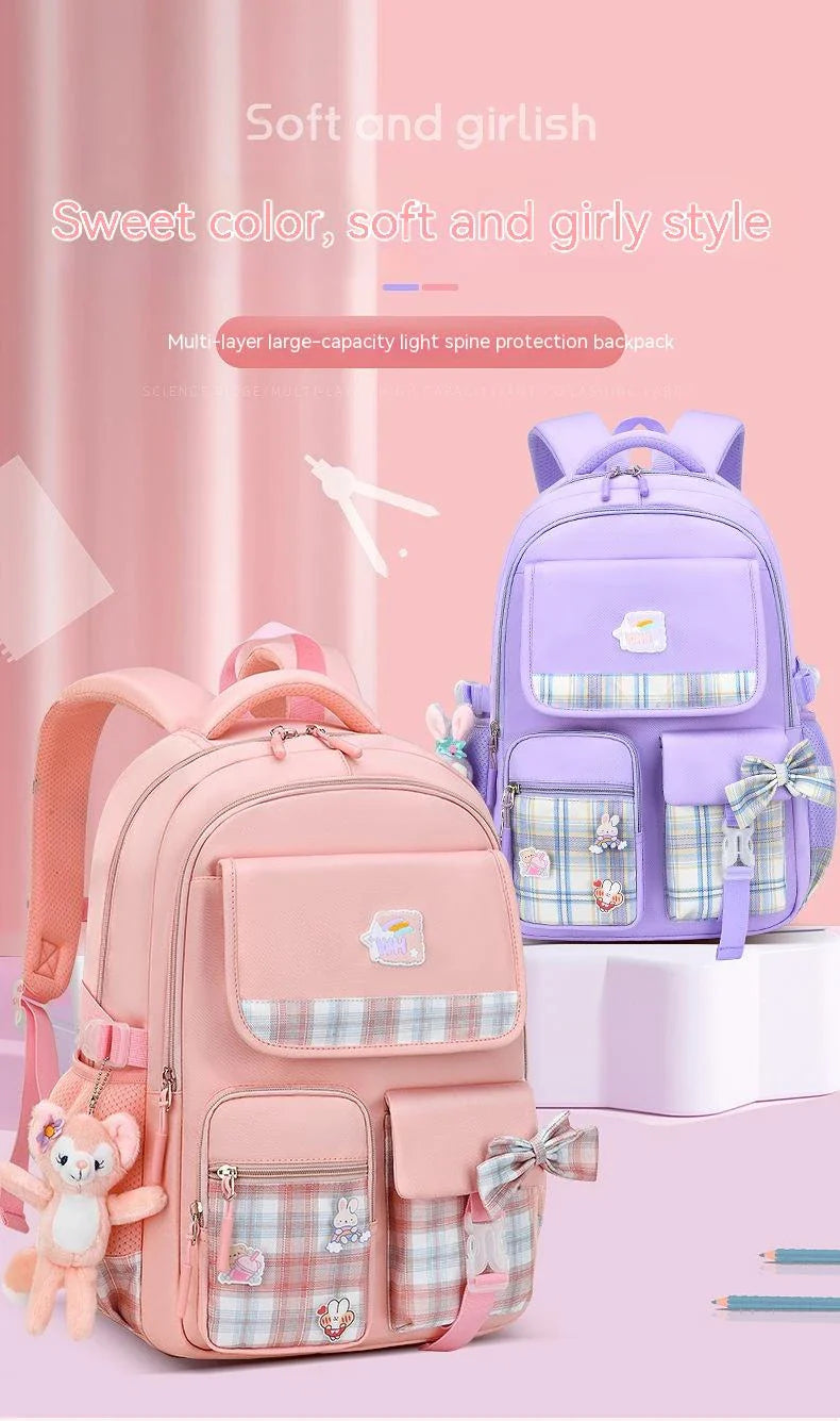 Large capacity cartoon-style backpack for children, featuring a spacious interior, durable nylon construction, and a waterproof, breathable design.