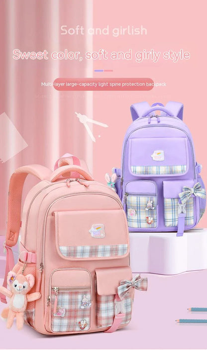 Large capacity cartoon-style backpack for children, featuring a spacious interior, durable nylon construction, and a waterproof, breathable design.