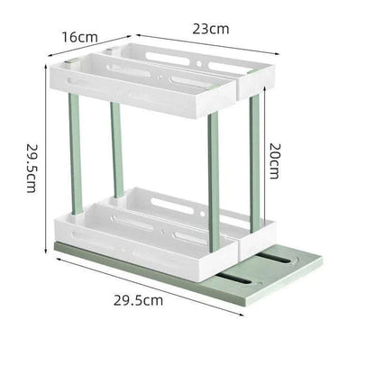 Under-Sink Drawer Spice Rack with Pull-Out Design and Adjustable Shelves for Organized Kitchen Storage