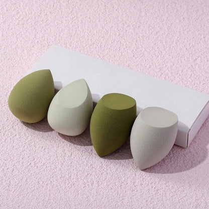 4-piece set of soft, pink makeup sponges for flawless foundation, concealer, and contour application