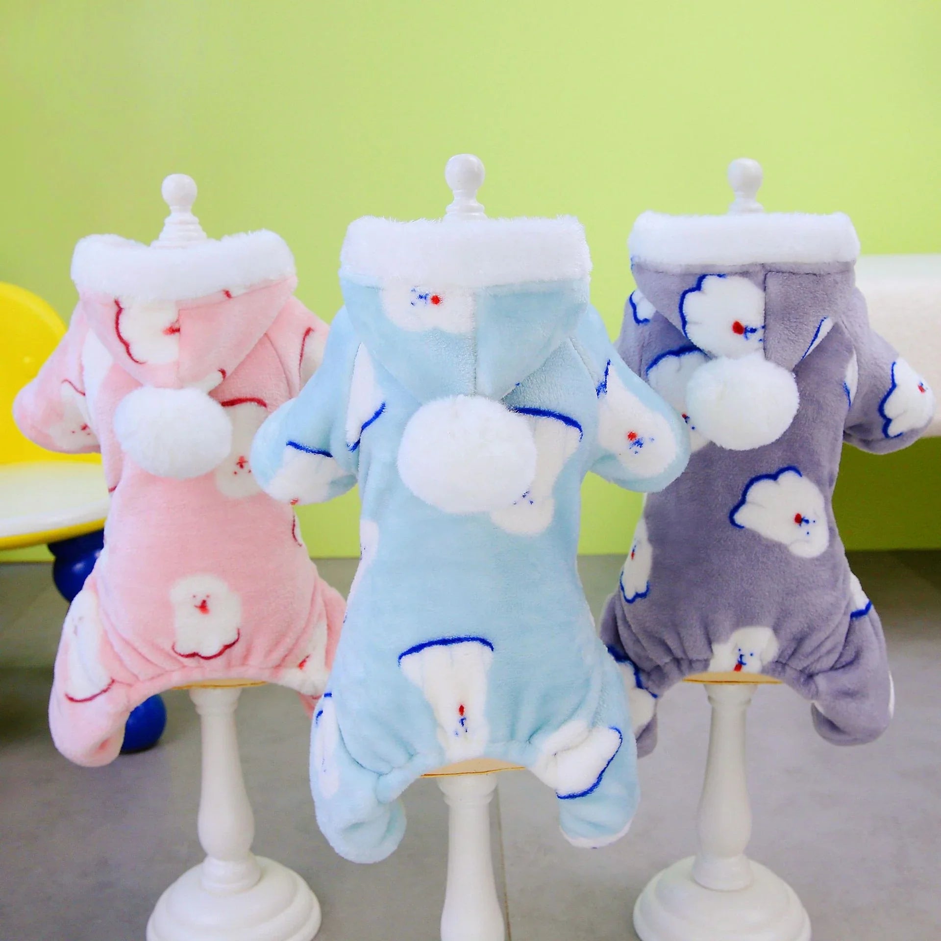 Soft, velvety coral dog puffa jackets in a variety of colors to keep your pet warm and stylish