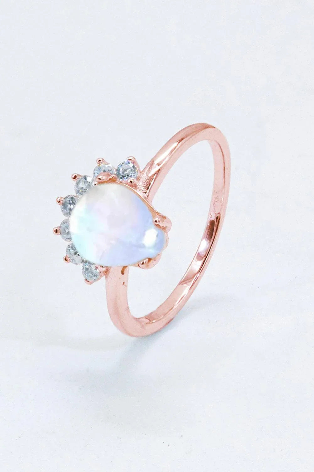 925 Sterling Silver Moonstone Ring with Minimalist Design and Mesmerizing Blue-Violet Hue
