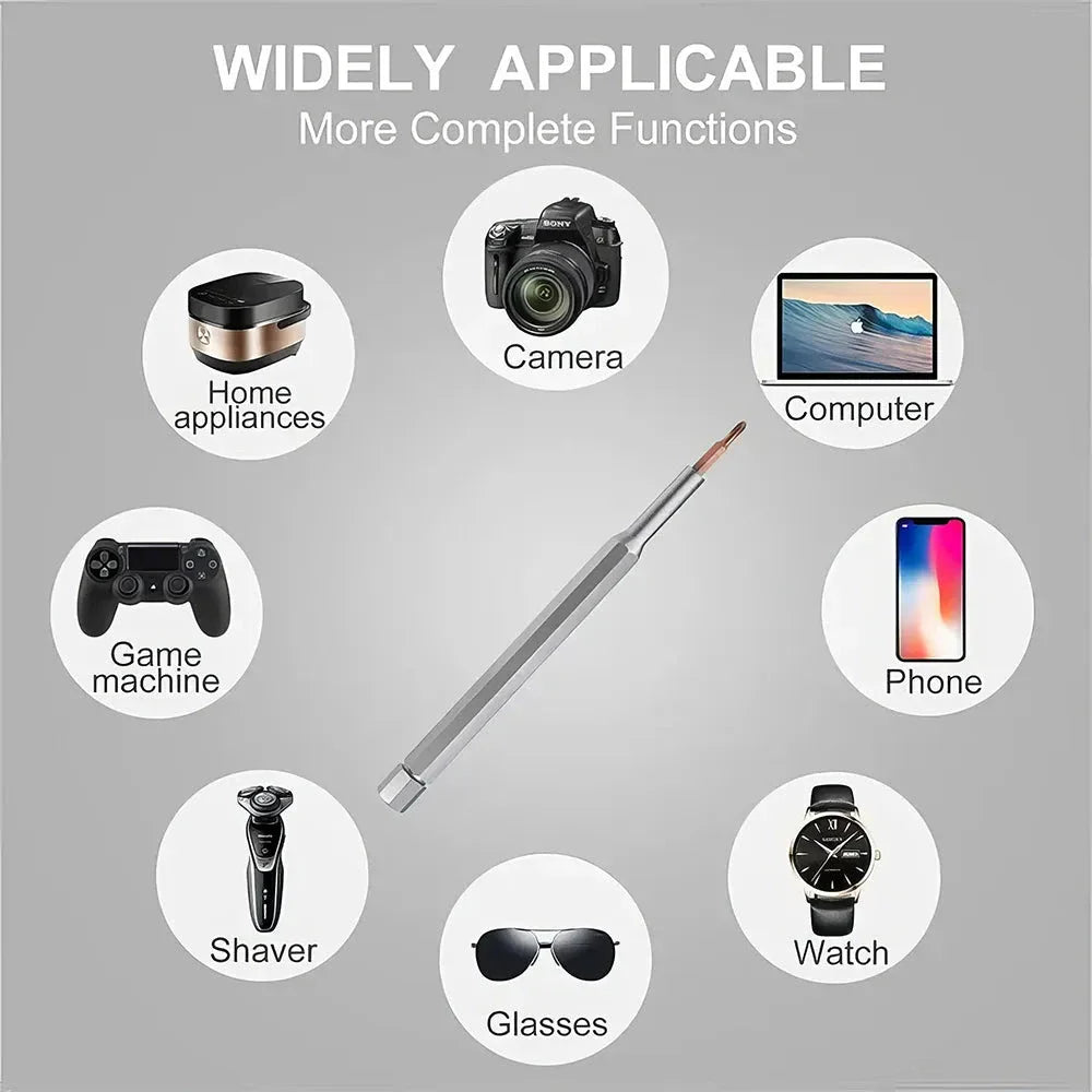 24-in-1 Magnetic Precision Screwdriver Set with 24 durable, heat-treated S2 tool steel bits and an ergonomic aluminum alloy handle