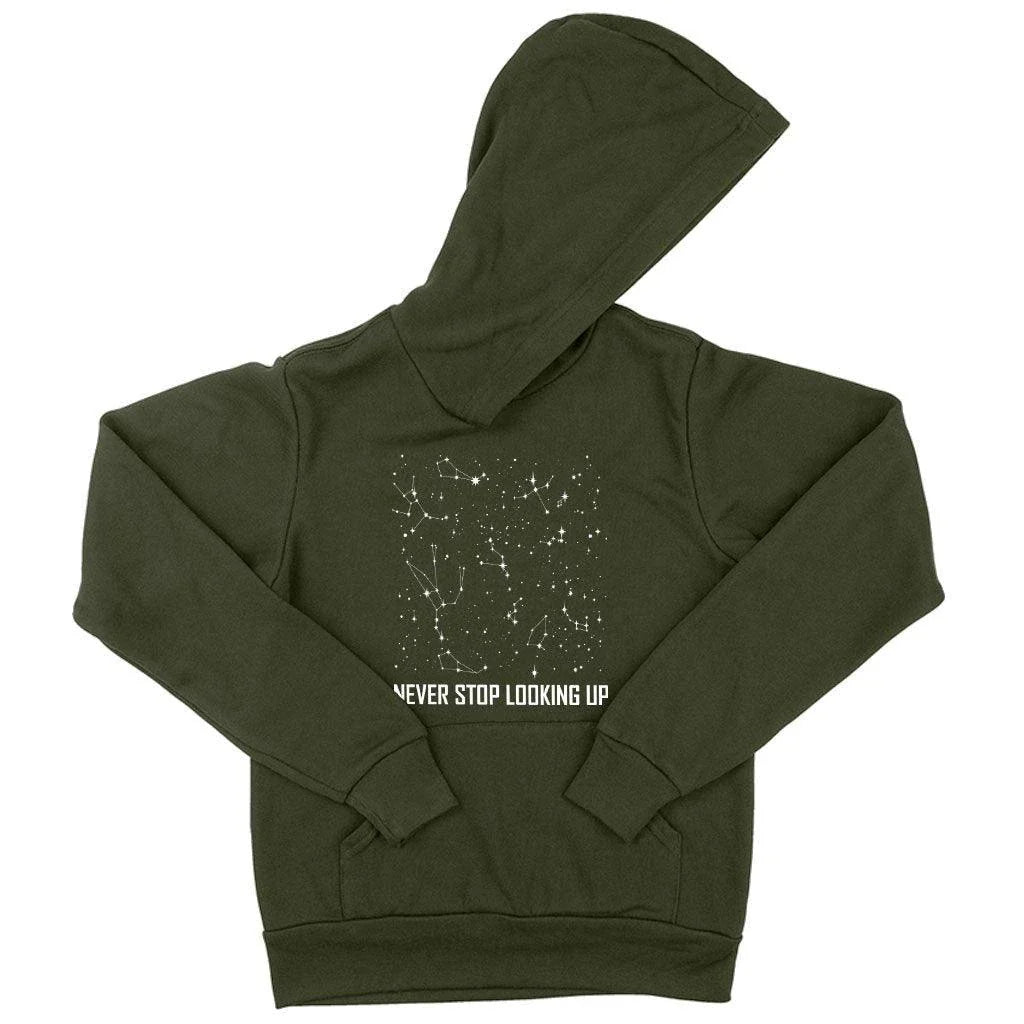 Kids' sponge fleece hoodie with constellation print design, comfortable and stylish for everyday wear