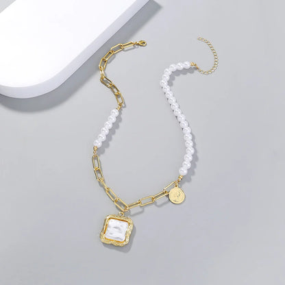 Faux Baroque Pearl Necklace with Elegant Shimmering Faux Pearls in a Refined and Sophisticated Design