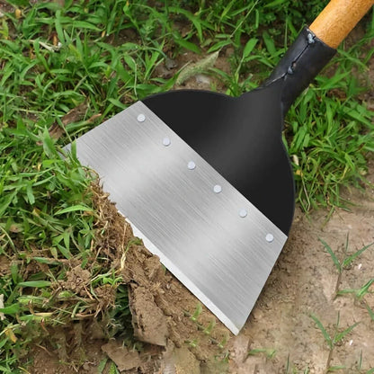 Heavy-Duty Multifunctional Garden Cleaning Shovel made of manganese steel with a flat head for efficient gardening and cleaning tasks